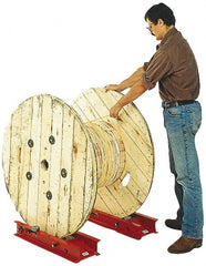 Made in USA - Reel Winder Roller Stand - 3,000 Lbs. Load Limit, 1 Reel Limit, 28 Inches Long x 9-1/4 Inches Wide x 4 Inches High, Structural Channel Frame with 6 Roller Positions - Exact Tooling