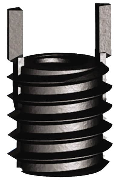 Jergens - 5/16-24 Internal, 9/16-12 External, UNF, 11mm Insert Length, Extra Heavy Duty Keylocking Thread Inserts - Carbon Steel, Zinc Phosphate Finish, Grade C1215, 2B Internal Class of Fit, 2A External Class of Fit, Use Tool 215-064735 - Exact Tooling