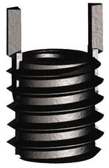 Jergens - #10-24 Internal, 7/16-14 External, UNC, 7.8mm Insert Length, Extra Heavy Duty Keylocking Thread Inserts - Carbon Steel, Zinc Phosphate Finish, Grade C1215, 2B Internal Class of Fit, 2A External Class of Fit, Use Tool 215-064733 - Exact Tooling