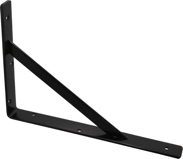 Knape & Vogt - 1,000 Lb Capacity, Black Epoxy Coated, L-Bracket - 12" Long, 8" High - Exact Tooling