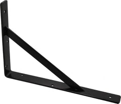 Knape & Vogt - 1,000 Lb Capacity, Black Epoxy Coated, L-Bracket - 12" Long, 8" High - Exact Tooling
