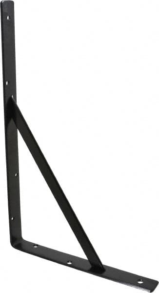 Knape & Vogt - 1,000 Lb Capacity, Black Epoxy Coated, L-Bracket - 16" Long, 10" High - Exact Tooling