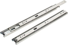 Knape & Vogt - 16" Slide Length, 16" Travel Length, Steel Precision Drawer Slide - 1/2" Wide, 1-13/16" High, 100 Lb Capacity at Full Extension, Chrome Finish - Exact Tooling
