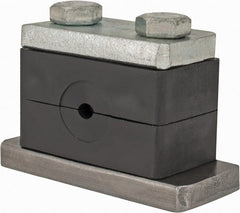 HYDAC - 2.87" Wide x 1.89" High x 1.18" Deep, Polypropylene Heavy Duty Vibration-Control Clamp - Carbon Steel Plate, Mount with Weld Plate, Top Plate, Plastic Clamp Pair, Bolts - Exact Tooling