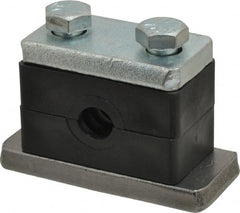 HYDAC - 2.87" Wide x 1.89" High x 1.18" Deep, Polypropylene Heavy Duty Vibration-Control Clamp - Carbon Steel Plate, Mount with Weld Plate, Top Plate, Plastic Clamp Pair, Bolts - Exact Tooling