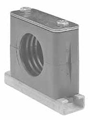 HYDAC - 2.83" Wide x 2.52" High x 1.18" Deep, Polypropylene Standard Duty C-Rail Mount Vibration-Control Clamp - Carbon Steel Plate, Mount with C-Rail Nuts, Top plates, Clamp Pairs, and Bolts - Exact Tooling