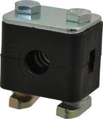 HYDAC - 1.65" Wide x 1.53" High x 1.18" Deep, Polypropylene Standard Duty C-Rail Mount Vibration-Control Clamp - Carbon Steel Plate, Mount with C-Rail Nuts, Top plates, Clamp Pairs, and Bolts - Exact Tooling