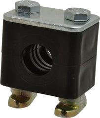 HYDAC - 1.65" Wide x 1.53" High x 1.18" Deep, Polypropylene Standard Duty C-Rail Mount Vibration-Control Clamp - Carbon Steel Plate, Mount with C-Rail Nuts, Top plates, Clamp Pairs, and Bolts - Exact Tooling