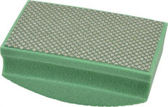 AMPLEX - Medium Grade, 60 Grit, Diamond Hand Pad - Green, 2-1/8" Wide x 3-1/2" Long x 1-1/2" Thick, Coated - Exact Tooling