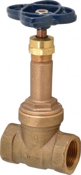 NIBCO - 3/4" Pipe, Class 125, Threaded Bronze Solid Wedge Rising Stem Gate Valve - 200 WOG, 125 WSP, Union Bonnet - Exact Tooling