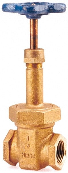 NIBCO - 4" Pipe, Class 150, Threaded Bronze Solid Wedge Rising Stem Gate Valve - 300 WOG, 150 WSP, Bolted Bonnet - Exact Tooling
