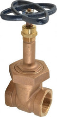 NIBCO - 1-1/2" Pipe, Class 150, Threaded Bronze Solid Wedge Rising Stem Gate Valve - 300 WOG, 150 WSP, Bolted Bonnet - Exact Tooling