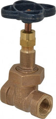 NIBCO - 1/2" Pipe, Class 150, Threaded Bronze Solid Wedge Rising Stem Gate Valve - 300 WOG, 150 WSP, Bolted Bonnet - Exact Tooling