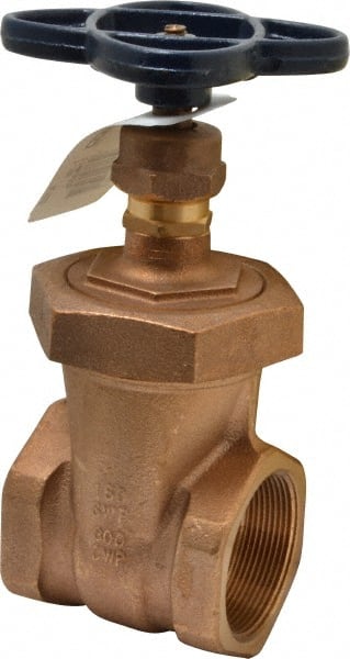 NIBCO - 2" Pipe, Class 150, Threaded Bronze Solid Wedge Stem Gate Valve - 300 WOG, 150 WSP, Union Bonnet - Exact Tooling