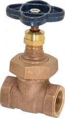 NIBCO - 3/4" Pipe, Class 150, Threaded Bronze Solid Wedge Stem Gate Valve - 300 WOG, 150 WSP, Union Bonnet - Exact Tooling