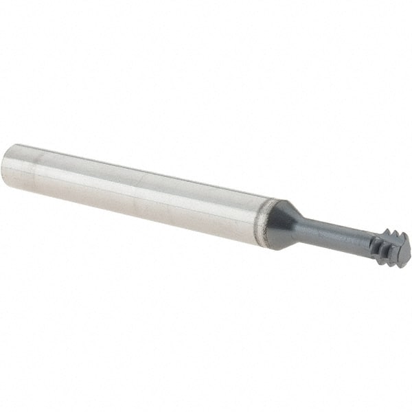 Iscar - 1/4-20 UNC, 0.187" Cutting Diam, 3 Flute, Solid Carbide Helical Flute Thread Mill - Internal Thread, 2-1/2" OAL, 1/4" Shank Diam - Exact Tooling