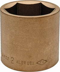 Ampco - 2", 3/4" Drive, Standard Hand Socket - 6 Points, 2-9/16" OAL, Aluminum Bronze - Exact Tooling