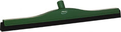 Vikan - 24" Foam Rubber Blade Bench Squeegee - Double Edge, Green, Plastic Holder - Exact Tooling