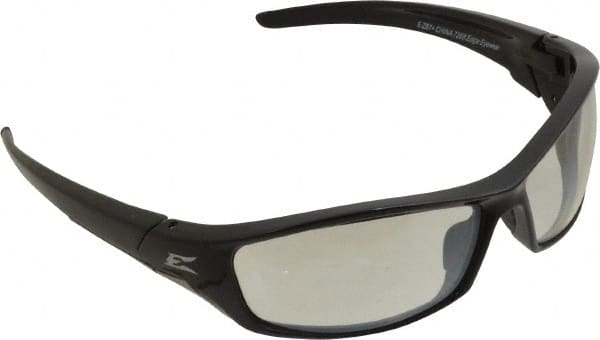 Edge Eyewear - Indoor/Outdoor Mirror Lenses, Framed Safety Glasses - Scratch Resistant, Black Nylon TR90 Frame, Size Universal, Wrap Around - Exact Tooling