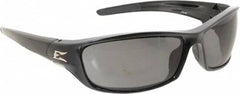 Edge Eyewear - Smoke Lenses, Framed Safety Glasses - Scratch Resistant, Black Nylon TR90 Frame, Size Universal, Wrap Around - Exact Tooling