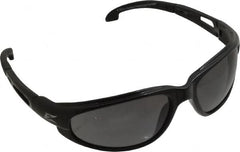 Edge Eyewear - Smoke Lenses, Framed Safety Glasses - Scratch Resistant, Black Nylon TR90 Frame, Size Universal, Wrap Around - Exact Tooling