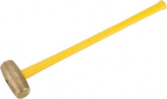American Hammer - 12 Lb Head Nonsparking Hammer - 34" OAL, 31" Long Fiberglass Handle - Exact Tooling
