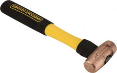 American Hammer - 1-1/2 Lb Head Nonsparking Mallet - 12" OAL, 11" Long Fiberglass Handle - Exact Tooling