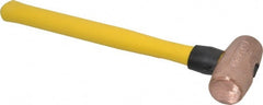 American Hammer - 3 Lb Head Nonsparking Mallet - 14-1/2" OAL, 13" Long Fiberglass Handle - Exact Tooling