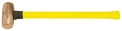 American Hammer - 5 Lb Head Nonsparking Hammer - 22" OAL, 20" Long Fiberglass Handle - Exact Tooling