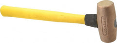 American Hammer - 4 Lb Head Nonsparking Mallet - 14-1/2" OAL, 13" Long Fiberglass Handle - Exact Tooling