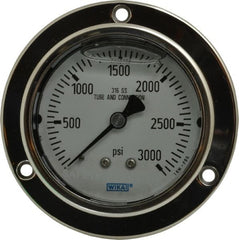 Wika - 2-1/2" Dial, 1/4 Thread, 0-3,000 Scale Range, Pressure Gauge - Lower Back Connection Mount, Accurate to 2-1-2% of Scale - Exact Tooling