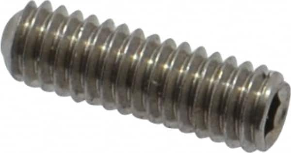 Value Collection - M2.5x0.45 Metric Coarse, 8mm OAL, Cup Point Set Screw - Grade 18-8 & Austenitic A2 Stainless Steel, 1.3mm Key - Exact Tooling