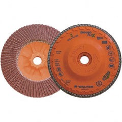 WALTER Surface Technologies - 80 Grit, 4-1/2" Disc Diam, 5/8-11 Center Hole, Zirconia Alumina Flap Disc - 13,300 Max RPM, Plastic Backing, Arbor Attaching System, Coated - Exact Tooling