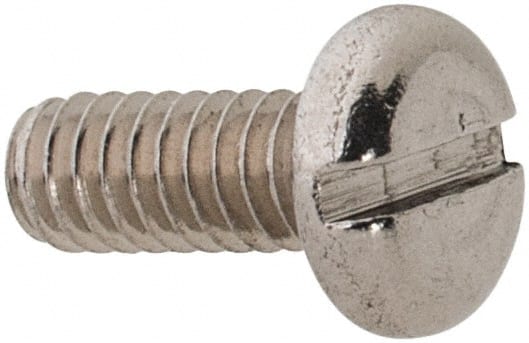 Value Collection - M2x0.40 Metric Coarse, 5mm Length Under Head Slotted Drive Machine Screw - Pan Head, Grade 18-8 & A2 Stainless Steel, Uncoated, Without Washer - Exact Tooling