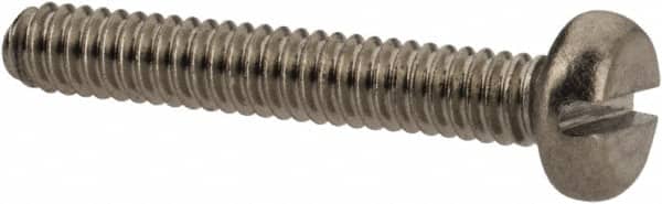 Value Collection - M2x0.40 Metric Coarse, 12mm Length Under Head Slotted Drive Machine Screw - Pan Head, Grade 18-8 & A2 Stainless Steel, Uncoated, Without Washer - Exact Tooling
