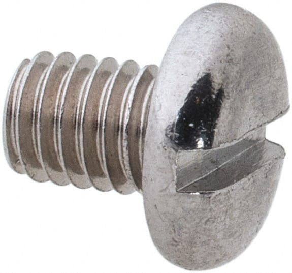 Value Collection - M3x0.50 Metric Coarse, 4mm Length Under Head Slotted Drive Machine Screw - Pan Head, Grade 18-8 & A2 Stainless Steel, Uncoated, Without Washer - Exact Tooling