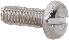 Value Collection - M3x0.50 Metric Coarse, 8mm Length Under Head Slotted Drive Machine Screw - Pan Head, Grade 18-8 & A2 Stainless Steel, Uncoated, Without Washer - Exact Tooling