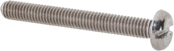 Value Collection - M3x0.50 Metric Coarse, 25mm Length Under Head Slotted Drive Machine Screw - Pan Head, Grade 18-8 & A2 Stainless Steel, Uncoated, Without Washer - Exact Tooling