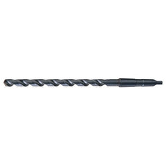 31/64 RHS / RHC HSS 118 Degree Notched Point Extra Length Taper Shank Drill - Steam Oxide - Exact Tooling