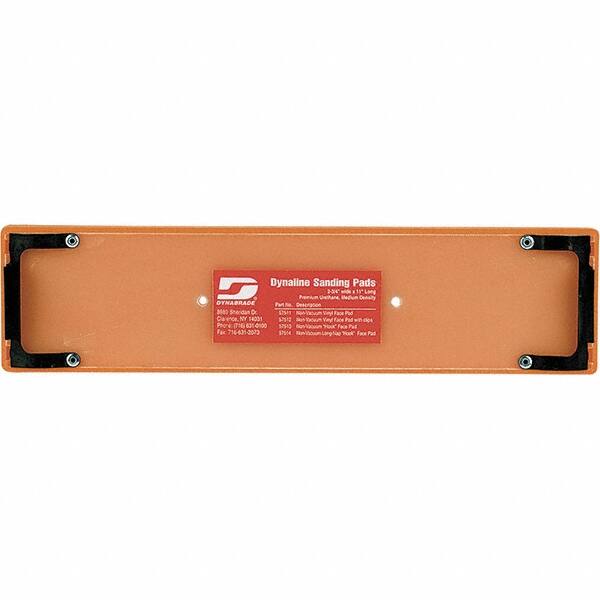 Dynabrade - 11 x 2-3/4" Rectangular Adhesive/PSA Backing Pad - File Board Sander Compatible, Clip Attachment, Nonvacuum Pad, 3/8" Thick, Medium Density - Exact Tooling