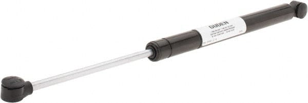 Made in USA - 0.32" Rod Diam, 0.87" Tube Diam, 100 Lb Capacity, Hydraulic Dampers - Compression, 17.01" Extended Length, 6" Stroke Length, Plastic Ball Socket, Chrome-Plated Piston - Exact Tooling