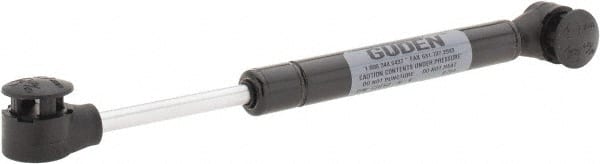 Made in USA - 0.24" Rod Diam, 0.59" Tube Diam, 50 Lb Capacity, Hydraulic Dampers - Extension, 7.89" Extended Length, 2" Stroke Length, Plastic Ball Socket, Chrome-Plated Piston - Exact Tooling