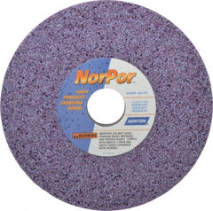 Norton - 7" Diam x 1-1/4" Hole x 1/2" Thick, H Hardness, 46 Grit Surface Grinding Wheel - Ceramic, Type 1, Coarse Grade, 3,600 Max RPM, Vitrified Bond, No Recess - Exact Tooling