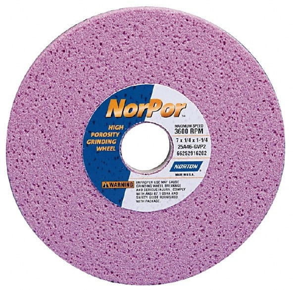Norton - 14" Diam x 5" Hole x 2" Thick, H Hardness, 46 Grit Surface Grinding Wheel - Aluminum Oxide, Type 5, Coarse Grade, 2,320 Max RPM, Vitrified Bond, One-Side Recess - Exact Tooling