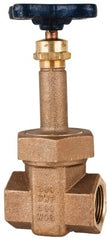 NIBCO - 2" Pipe, Class 300, Threaded Bronze Alloy Solid Wedge Stem Gate Valve with Stainless Steel Trim - 600 WOG, 300 WSP, Union Bonnet - Exact Tooling