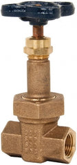 NIBCO - 1/2" Pipe, Class 300, Threaded Bronze Alloy Solid Wedge Rising Stem Gate Valve - 600 WOG, 300 WSP, Union Bonnet - Exact Tooling