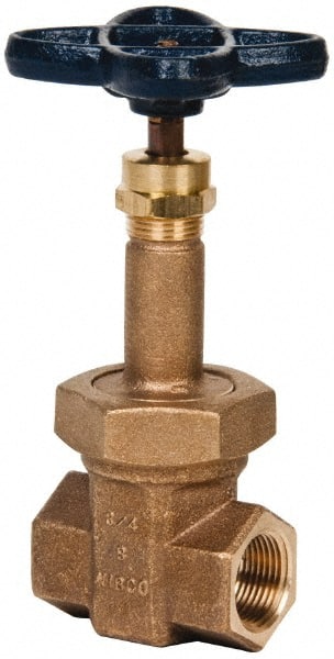 NIBCO - 3/4" Pipe, Class 300, Threaded Bronze Alloy Solid Wedge Rising Stem Gate Valve - 600 WOG, 300 WSP, Union Bonnet - Exact Tooling