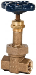 NIBCO - 3/8" Pipe, Class 300, Threaded Bronze Alloy Solid Wedge Rising Stem Gate Valve - 600 WOG, 300 WSP, Union Bonnet - Exact Tooling