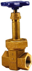 NIBCO - 1" Pipe, Class 300, Threaded Bronze Alloy Solid Wedge Rising Stem Gate Valve with Stainless Steel Trim - 600 WOG, 300 WSP, Union Bonnet - Exact Tooling