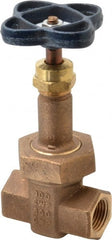 NIBCO - 1/2" Pipe, Class 300, Threaded Bronze Alloy Solid Wedge Rising Stem Gate Valve with Stainless Steel Trim - 600 WOG, 300 WSP, Union Bonnet - Exact Tooling